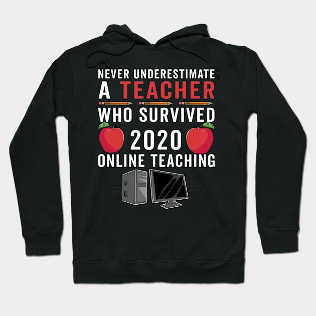 never underestimate a Teacher who survived 2020 online teaching Hoodie by yellowpinko